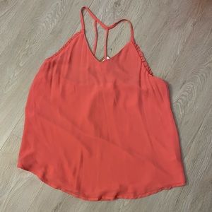 NWT CORAL ORANGE PPLA FLOWY TANK TOP